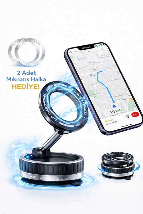 Zyga 360° dönebilen manyetik araç içi telefon tutucu